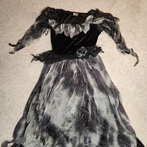 Spirit, Zombie Bride, Black and Gray Long Dress